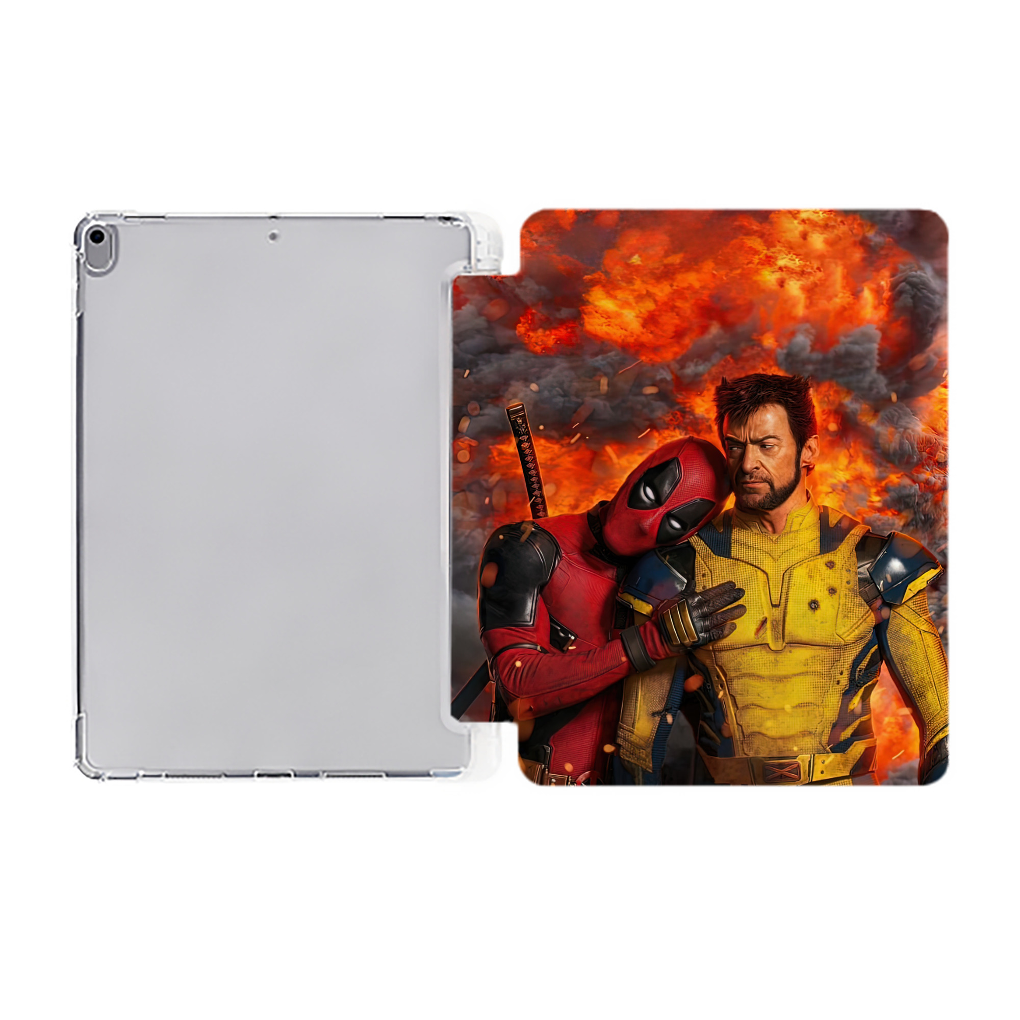 （画像用） Deadpool デッドプール IPad ケース ペン収納付き 三つ折りスタンド PUレザー×シリコン 対応機種9.5/10.5/10.9インチ